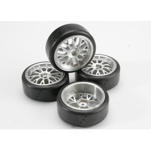 TRAXXAS 4873: Pro-Trax On-Road Tires (medium compound with contoured inserts) (mounted and glued to part  4872 wheels) (2 left, 2 right)