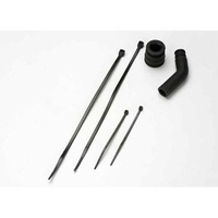 TRAXXAS 5245X: Molded Tuned Pipe Coupler & Exhaust Deflector Black