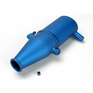 TRAXXAS 5342: Tuned Pipe, Blue Anodized Aluminium (dual chamber with pressure fitting)/ 4mm GS