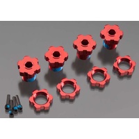 TRAXXAS 5353R: Wheel Hubs Splined 17mm Red-Anodized (4)