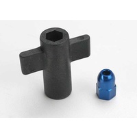 TRAXXAS 5526: Antenna crimp nut, aluminum (blue-anodized)/ antenna nut tools