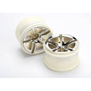 TRAXXAS 5574: Wheels, Twin-Spoke 2.8" (chrome) (nitro front) (2)