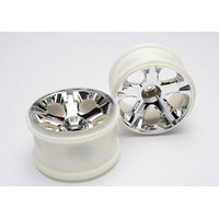 TRAXXAS 5576: Wheels, All-Star 2.8" (chrome) (nitro rear/ electric front) (2)