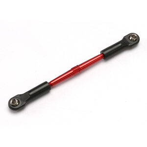 TRAXXAS 5595: Turnbuckle, aluminum (red-anodized), front toe link, 61mm (1) (assembled with rod ends and hollow balls)