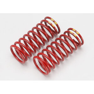 TRAXXAS 5648: Spring, shock (red) (long) (GTR) (4.9 rate double yellow stripe) (1 pair)