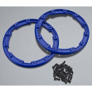 TRAXXAS 5666: Sidewall Protector Beadlock Style Blue (2)