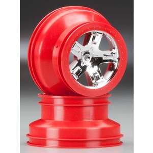 TRAXXAS 5868: SCT Front/Rear Wheel Red Chrome Beadlock (2)