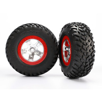 TRAXXAS 5873R: Tires & wheels, assembled, glued