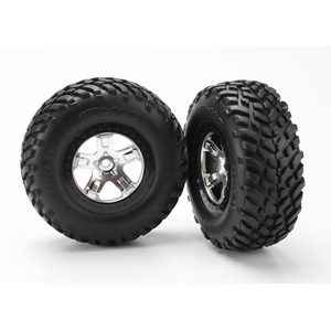 Traxxas 5873X: Tires & wheels, assembled, glued (SCT off-road racing tires, foam inserts) (2) (4WD front/rear, 2WD rear only)
