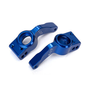 TRAXXAS 6455: Axle carriers, rear, 6061-T6 aluminum, left & right (blue-anodized)