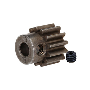 TRAXXAS 6486X: Gear, 13-T pinion (1.0 metric pitch) (fits 5mm shaft)/ set screw (for use only with steel spur gears)