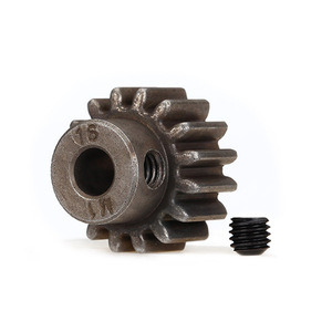 TRAXXAS 6489X: Gear, 16-T pinion (1.0 metric pitch) (fits 5mm shaft)/ set screw