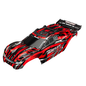 TRAXXAS 6718 Body, Rustler 4X4, red/ window, grille, lights decal sheet