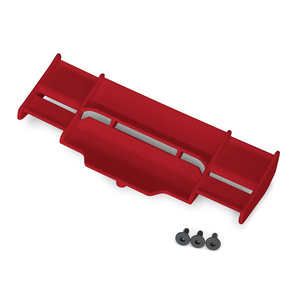 TRAXXAS 6721R: Wing, Rustler 4X4 (red)/ 3x8 FCS (3)