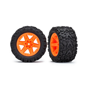 TRAXXAS 6773A Tires & wheels, assembled, glued 2.8" RXT Orange Wheels, Talon Extreme Tires