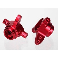 TRAXXAS 6837R: Steering blocks, 6061-T6 aluminum (red-anodized), left & right