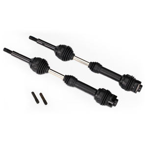 TRAXXAS 6852R: Driveshafts, rear, steel-spline constant-velocity (complete assembly) (2)