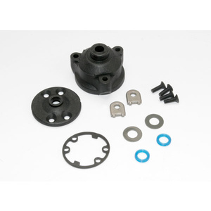 TRAXXAS 6884: Housing, center differential/ x-ring gaskets (2)/ ring gear gasket/ bushings (2)/ 5x10x0.5 TW (2)/ CCS 2.5x8 (4)