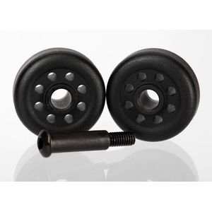 TRAXXAS 6977: Wheels (2)/ axle (1) for wheelie bar,  6978