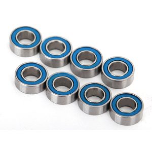 TRAXXAS 7019R: Ball bearings, blue rubber sealed (4x8x3mm) (8)