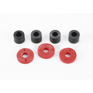 TRAXXAS 7067: Piston, damper (2x0.5mm hole, red) (4)/ travel limiters (4)
