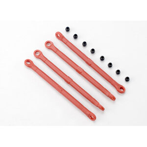 TRAXXAS 7138: Toe link, front & rear (molded composite) (red) (4)/ hollow balls (8)