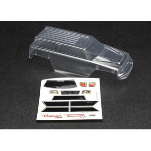 TRAXXAS 7211: Body, 1/16 Summit (clear, requires painting)/ grille, lights decal sheet