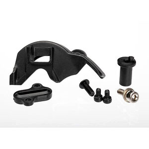 TRAXXAS 7379R:  Cover, gear/motor plate access cover/ motor mount hinge post / 3x10mm CS w/split and flat washers (1) / 2.5x4mm CS (2) / 3x8mm BCS (1)