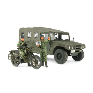 Tamiya 25188 Limited Edition 1:35 JGSDF Scale Model Reconnaissance Motorcycle & High Mobility Vehicle Set