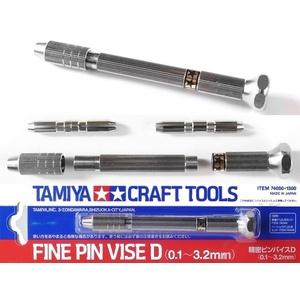 Tamiya  74050 Fine Pin Vice 0.1mm - 3.2mm