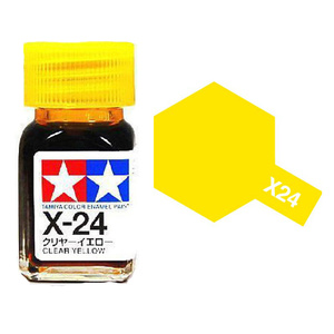 Tamiya X24 Clear Yellow Enamel Paint 10ml Glass Jar #80024