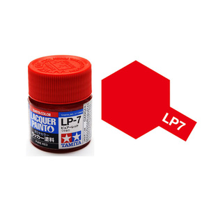 Tamiya #82107 - LP-7 Pure Red Gloss 10ml Bottle Lacquer Paint