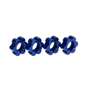 TRAXXAS 7756X Wheel hubs, hex, aluminum (blue-anodized) (4)