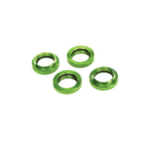 TRAXXAS 7767G: Spring retainer (adjuster), green-anodized aluminum, GTX shocks (4) (assembled with o-ring)