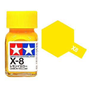 Tamiya X8 Lemon Yellow Enamel Paint 10ml Glass Jar  80008