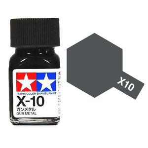 Tamiya X10 Gun Metal Enamel Paint 10ml Glass Jar  80010