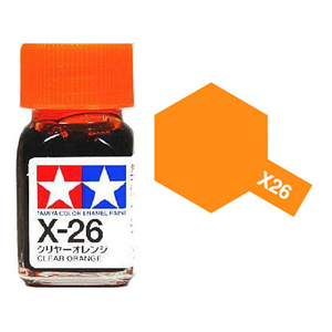 Tamiya X26 Clear Orange Enamel Paint 10ml Glass Jar  80026
