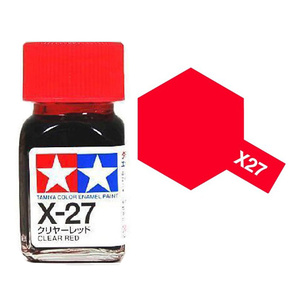 Tamiya X27 Clear Red Enamel Paint 10ml Glass Jar  80027