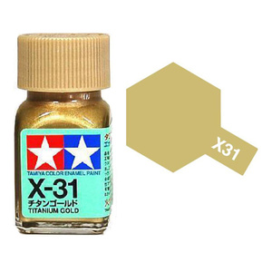 Tamiya X31 Titanium Gold Enamel Paint 10ml Glass Jar  80031