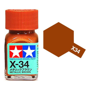 Tamiya X34 Metallic Brown Enamel Paint 10ml Glass Jar  80034