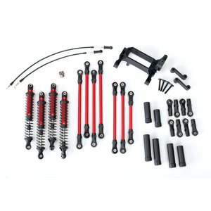 TRAXXAS 8140R Long Arm Lift Kit, TRX-4®, complete (includes red powder coated links, red-anodized shocks)