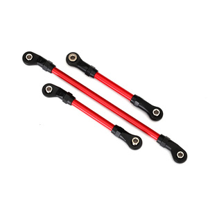 TRAXXAS 8146R: Steering link, (red powder coated steel) (assembled with hollow balls)