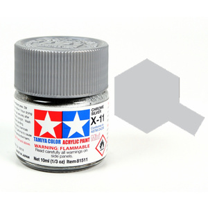 Tamiya  81511 - Acrylic Mini Paint X-11 Chrome Silver 10Ml Bottle