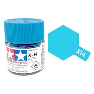 Tamiya  81514 - Acrylic Mini Paint X-14 Sky Blue 10Ml Bottle