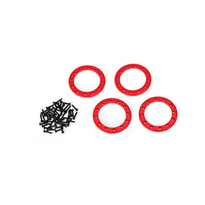 Beadlock rings, red (1.9") (aluminum) (4)/ 2x10 CS (48) #8169R