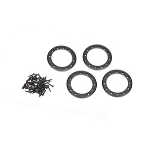 Beadlock rings, black (1.9") (aluminum) (4)/ 2x10 CS (48)  8169T