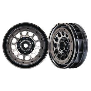 TRAXXAS 8173 Wheels, Method 105 1.9" (black chrome, beadlock) (beadlock rings sold separately)