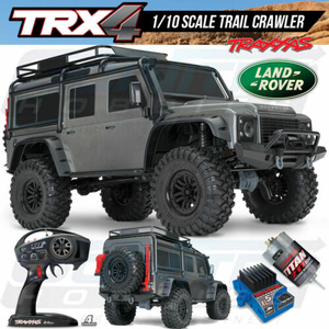 TRAXXAS 1/10 Scale TRX-4 Land Rover Defender Scale and Trail Crawler with 2.4GHz TQi Radio, Silver #82056-4