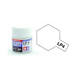 Tamiya  82104 - LP-4 Flat White Gloss 10ml Bottle Lacquer Paint