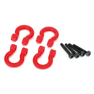 TRAXXAS 8234R: Bumper D-rings, red (front or rear)/ 2.0x12 CS (4)